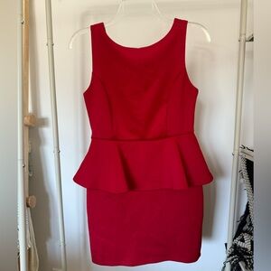 Red peplum dress